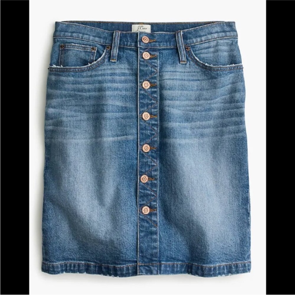 J. Crew | Button Front Denim Skirt Medium Wash Size 29 Women's